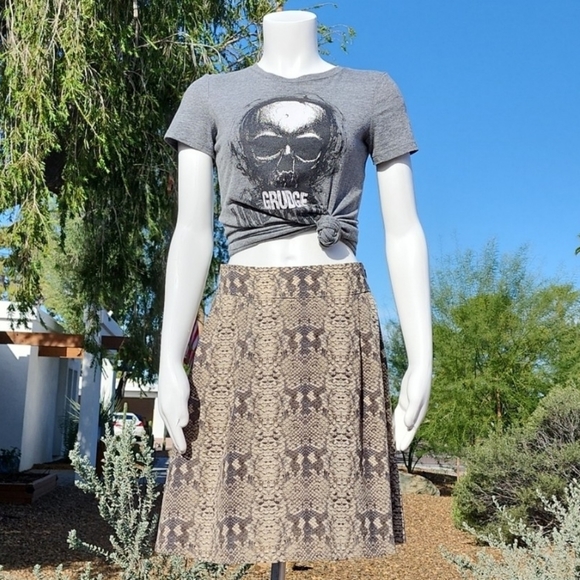 Marc Jacobs Silk Mini Skirt 2 XS Python Snakeskin Snake Print A-Line Swing - Picture 14 of 15